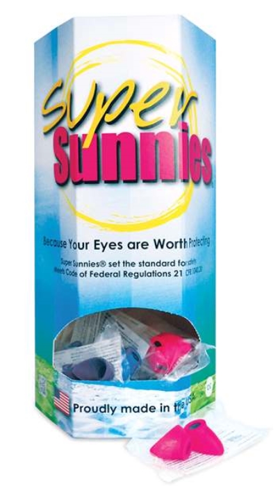 SUNNIES - Strapless Bagged - Assorted - 72 Count Display - UV Tanning Eyewear