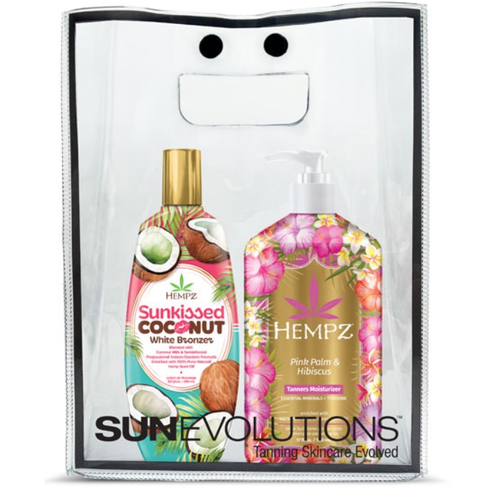 SunKissed Coconut Hibiscus Kit - Hempz Tanning Lotion - Bag