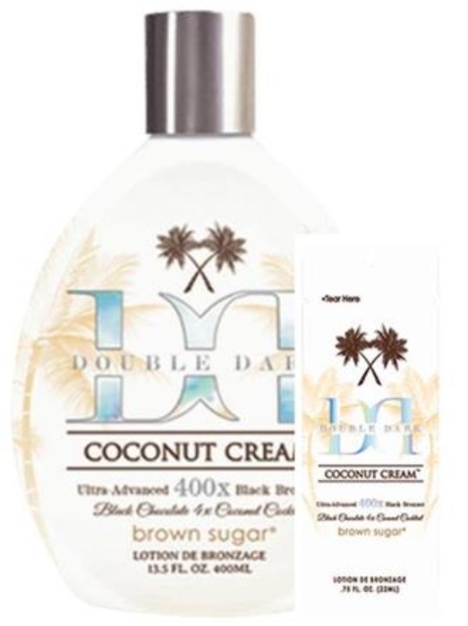 DOUBLE DARK COCONUT CREAM - Buy 1 Btl Get 2 Pkts FREE - Tanning Lotion By Tan Inc