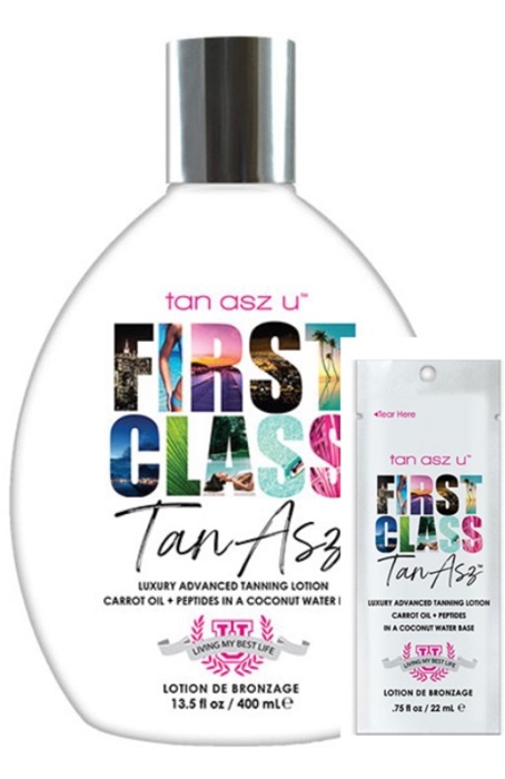 FIRST CLASS BRONZER - Buy 1 Btl Get 2 Pkts FREE - Tanning Lotion By Tan Inc