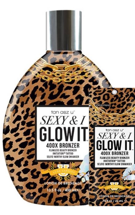 SEXY & I GLOW IT BRONZER - Buy 1 Btl Get 2 Pkts FREE - Tanning Lotion By Tan Inc