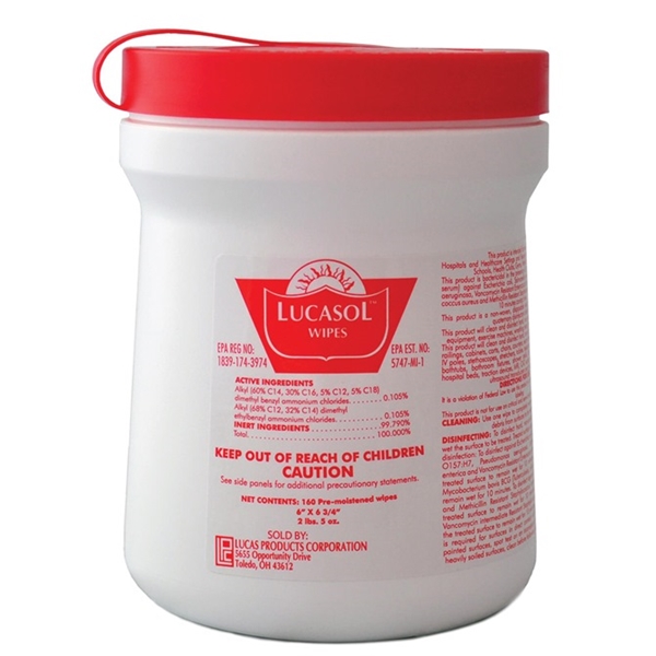 LUCASOL DISINFECTANT WIPES - 160 Count
