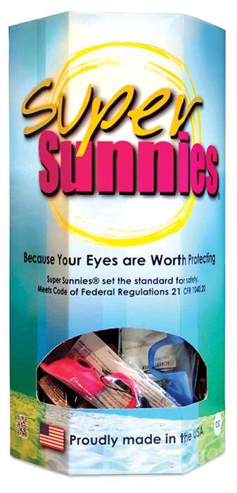 SUNNIES - Basic Display UV Tanning Eyewear - Asst Colors - 72 ct Display