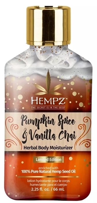 PUMPKIN SPICE & VANILLA CHAI MOISTURIZER - Mini New Pkg - Hempz Skin Care By Supre