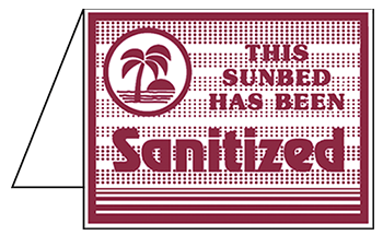 SANI BED SIGN - BURGUNDY PRINT (TENT) - Sign