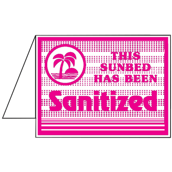 SANI BED SIGN - PINK PRINT (TENT) - Sign