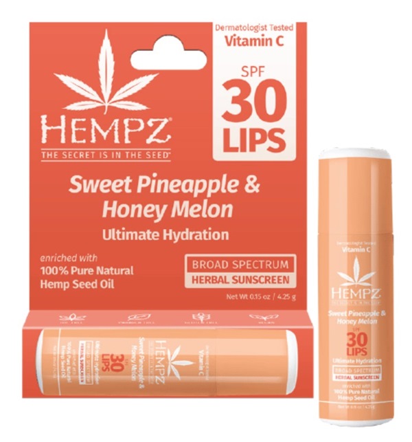 Sweet Pineapple & Honey Melon Lip Balm Sunscreen SPF 30 .- Stick 15 oz - Skin Care By Hempz
