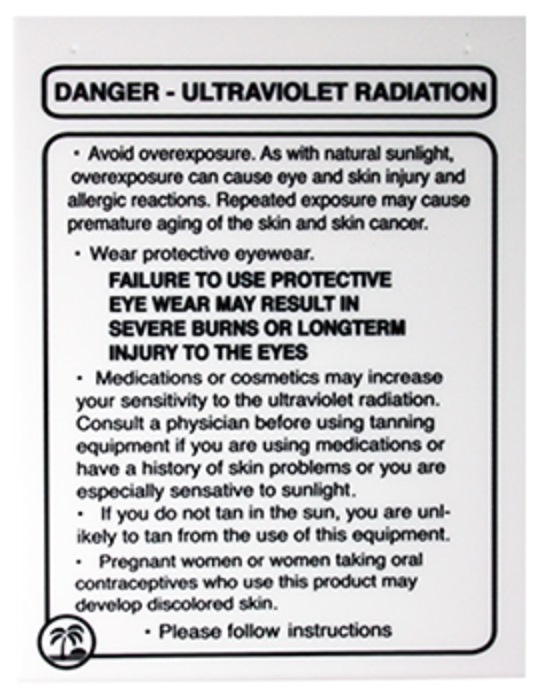 UV RADIATION ALERT/WARNING - Sign