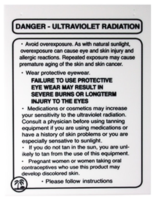 UV RADIATION ALERT/WARNING - Sign - Click Image to Close