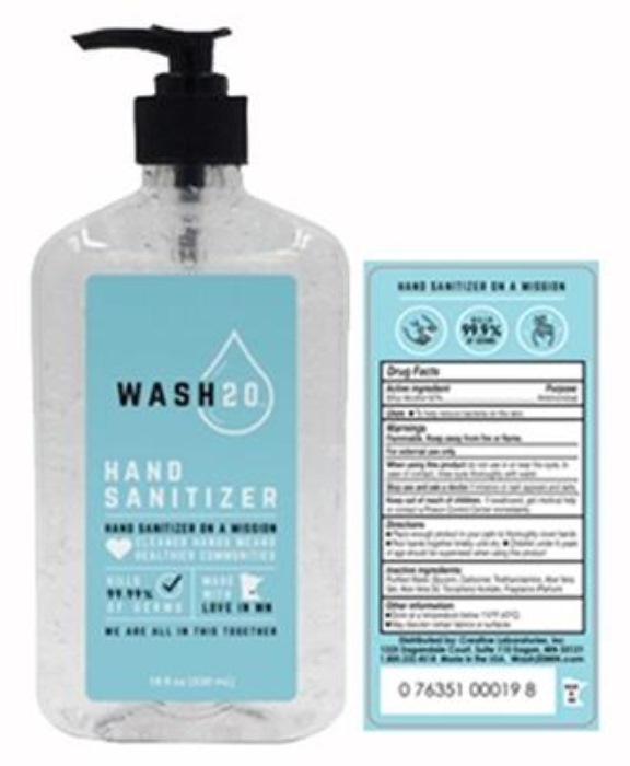 Wash 20 - 18oz Btl - Hand Sanitizer Gel