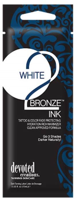 White 2 Black Bronze Ink Bronzer - Pkt - Tanning Lotion By Devoted Creations - Click Image to Close