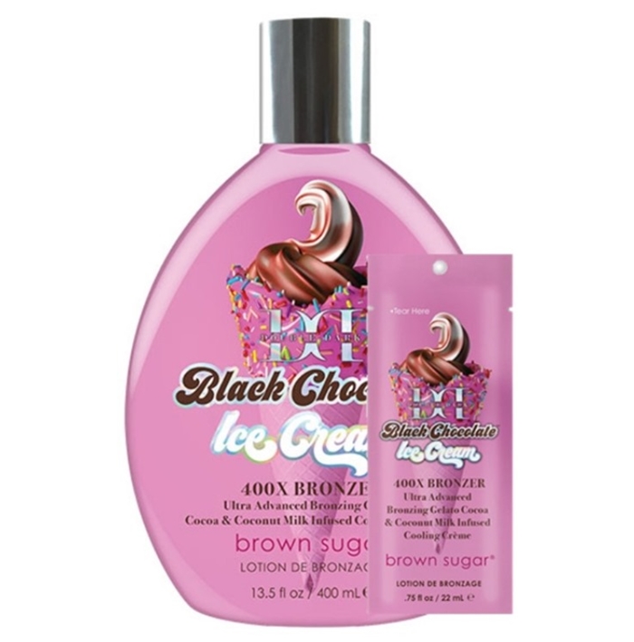 Double Dark Chocolate Ice Cream Bronzer - Tan Inc Tanning Lotion - Buy 1 Btl Get 2 Pkts FREE