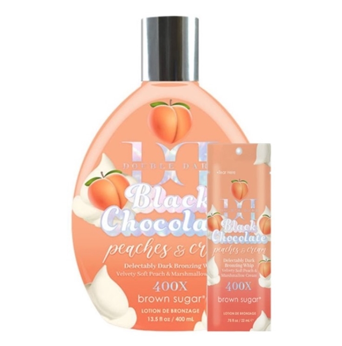Double Dark Chocolate Peaches and Cream Bronzer - Tan Inc Tanning Lotion - Buy 1 Btl Get 2 Pkts FREE