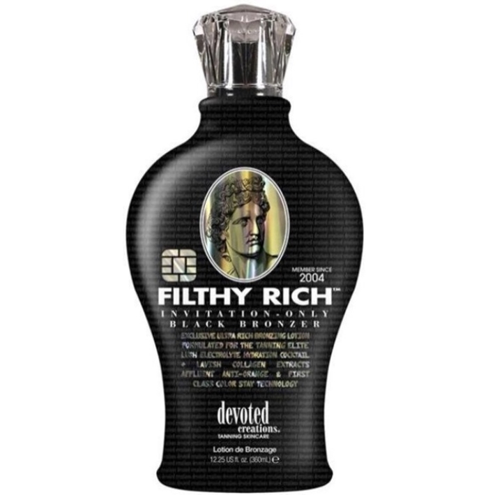 Filthy Rich Black Bronzer - Devoted Creations Tanning Lotion - Bottle