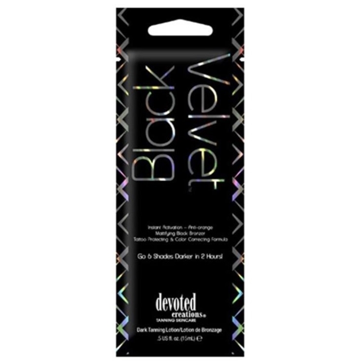 Black Velvet Bronzer - Devoted Creations Tanning Lotion - Packet