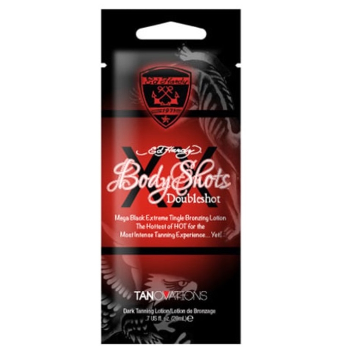 Body DoubleShot Tingle Bronzer - Ed Hardy Tanning Lotion - Packet