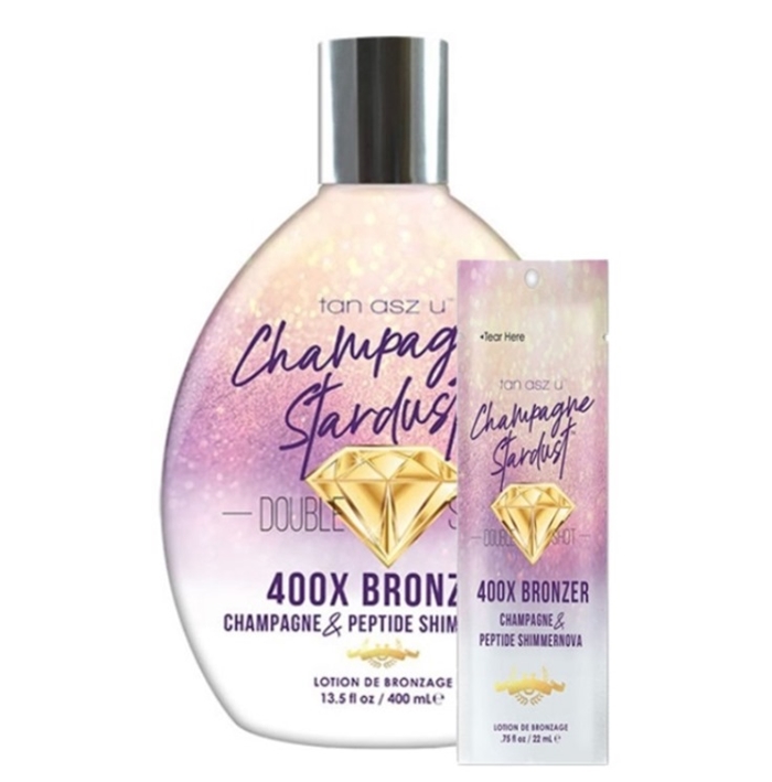 Double Shot Champagne Stardust Bronzer - Tan Inc Tanning Lotion - Buy 1 Btl Get 2 Pkts FREE