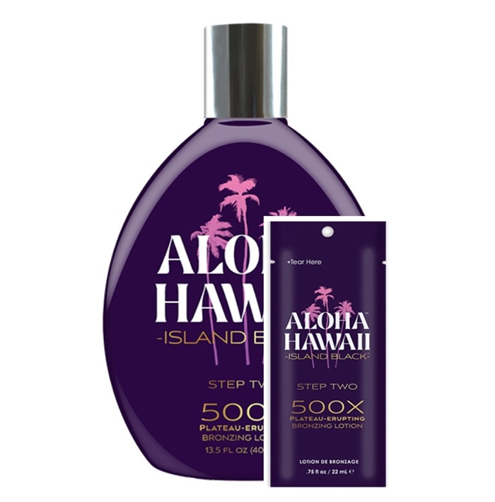 Aloha Hawaii Island Black Bronzer - Tan Inc Tanning Lotion - Buy 1 Bottle 13.5oz Get 2 Pkts FREE