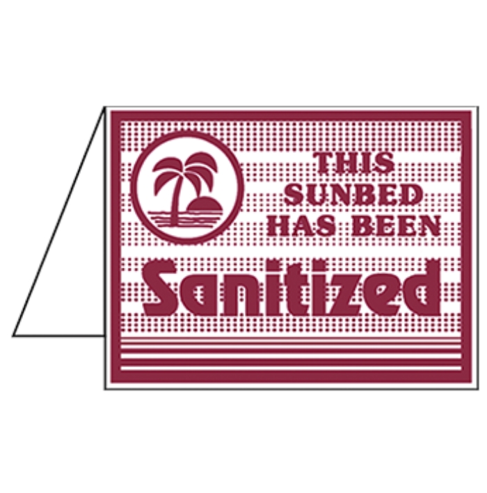SANI BED SIGN - BURGUNDY PRINT (TENT) - Sign