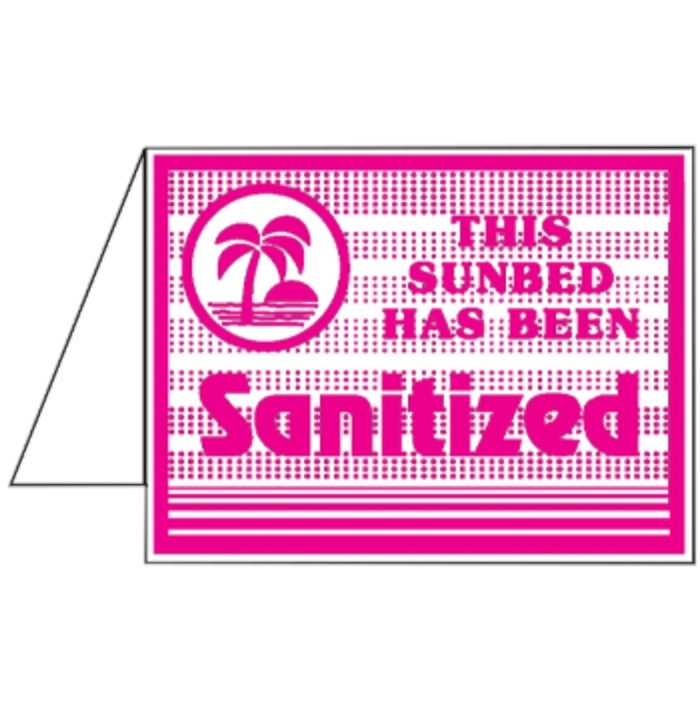SANI BED SIGN - PINK PRINT (TENT) - Sign
