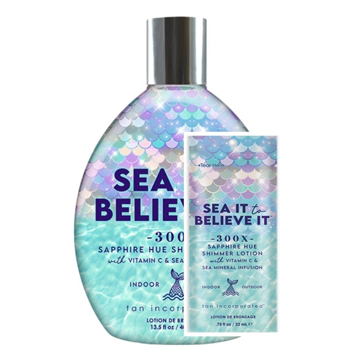 Sea It To Believe It Shimmer Accelerator - Tan Inc Tanning Lotion - Buy 1 Bottle 13.5oz Get 2 Pkts FREE