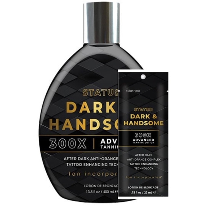 Status Dark & Handsome Bronzing Lotion - Tan Inc Tanning Lotion - Buy 1 Btl Get 1 Pkts FREE