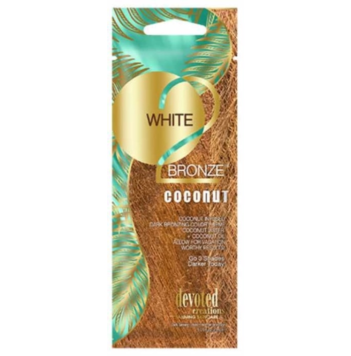 White 2 Bronze Coconut Bronzer - Devoted Creations Tanning Lotion - Packet