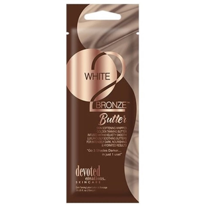 White 2 Bronze Butter Bronzer - Devoted Creations Tanning Lotion - Packet